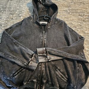 Black oversized zip up